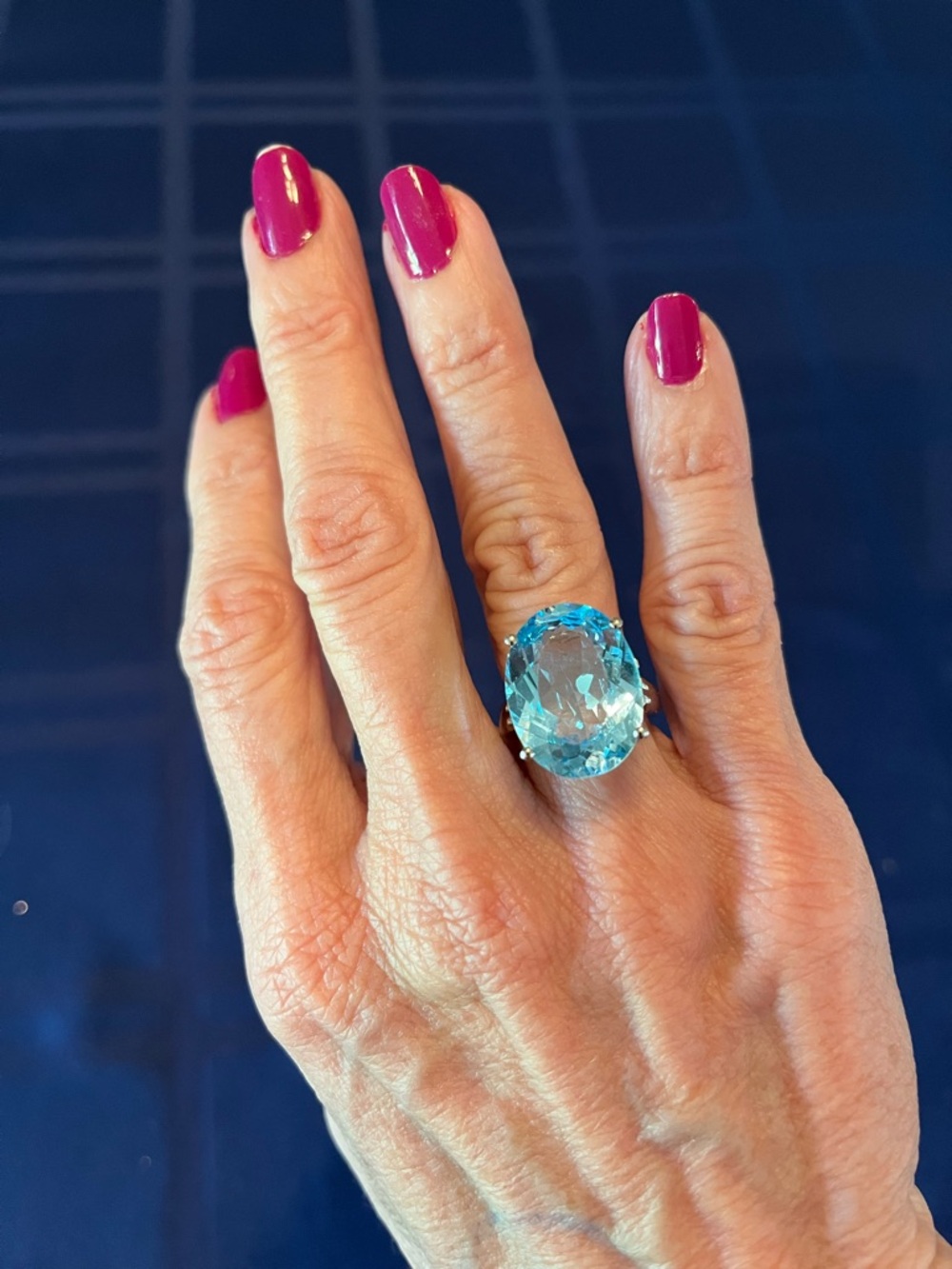 Blue Topaz and Sterling Silver Ring